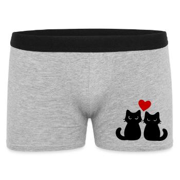 Katzen Verliebt Paar - Men's Boxer Shorts - heather grey - Front