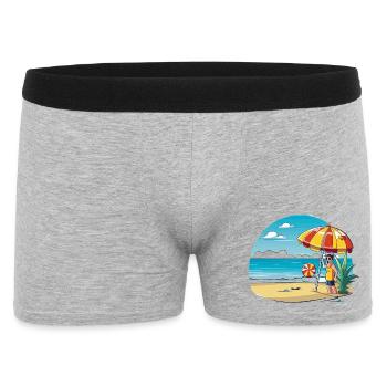 Beach vacation cartoon with umbrella - Men's Boxer Shorts - heather grey - Front