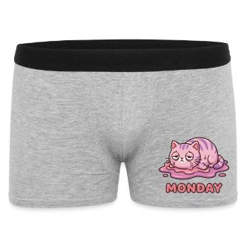 I Hate Mondays - Cute Exhausted Kitty - Men's Boxer Shorts - heather grey - Front