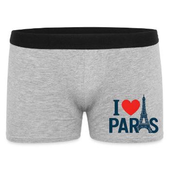 J'aime Paris et Tour Eiffel - Boxer Homme - gris chiné - Devant