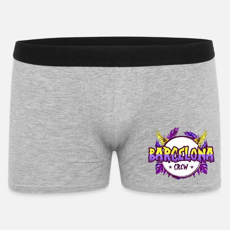 Barcelona Crew Bunt - Männer Boxer Shorts - Grau meliert