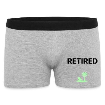 Retired Rente Palme Strand - Männer Boxer Shorts - Grau meliert - Vorne