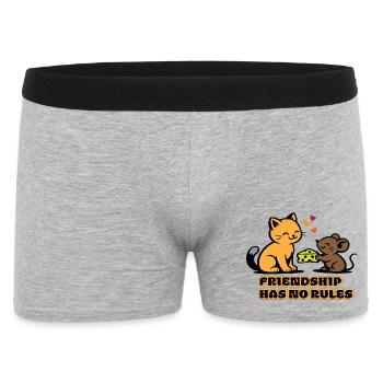 Freundschaft Ohne Regeln Katze Maus - Männer Boxer Shorts - Grau meliert - Vorne