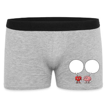Herz_und_Gehirn_Sprechblase_Liebe - Men's Boxer Shorts - heather grey - Front