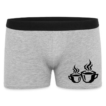 kaffee symbol coffee - Männer Boxer Shorts - Grau meliert - Vorne