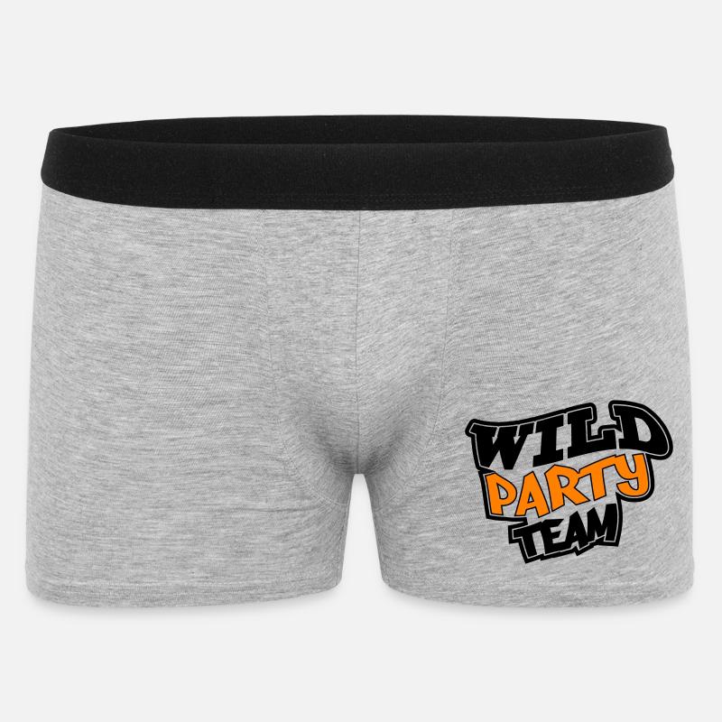 Wild Party Crew - Männer Boxer Shorts - Grau meliert