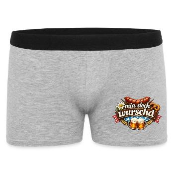 Mia Doch Wurschd - Männer Boxer Shorts - Grau meliert - Vorne