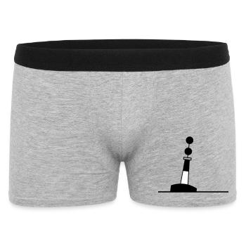 Tonne - Boje Nordsee Segeln Ostsee Maritim - Männer Boxer Shorts - Grau meliert - Vorne