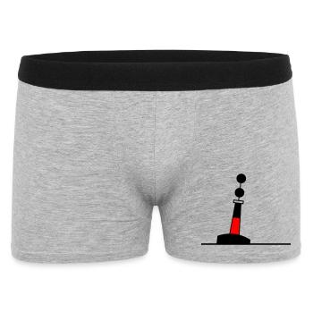 Tonne - Boje Nordsee Segeln Ostsee Maritim - Männer Boxer Shorts - Grau meliert - Vorne