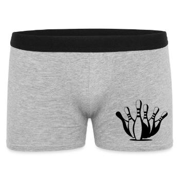 Bowling - Männer Boxer Shorts - Grau meliert - Vorne