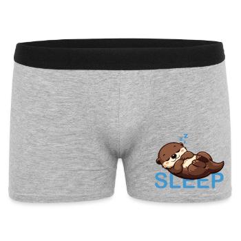 Sleeping Otter Sleep Cartoon Cute - Men's Boxer Shorts - heather grey - Front