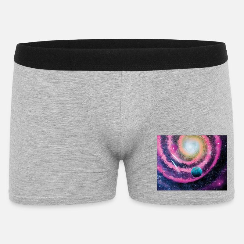 Pink Galaxy - Männer Boxer Shorts - Grau meliert