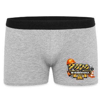 Papa en maintenance design chantier cartoon - Boxer Homme - gris chiné - Devant