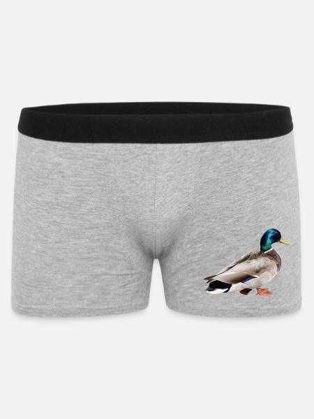 Stockente Männchen - Männer Boxer Shorts - Grau meliert