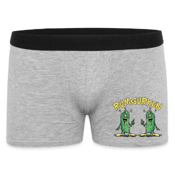 Rumgurken Betrunkene Gurken Rum Lustige Sprüche - Männer Boxer Shorts - Grau meliert - Vorne