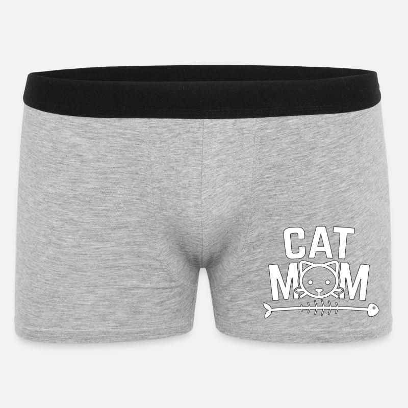 Katzen-Mama-Shirt - Männer Boxer Shorts - Grau meliert