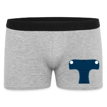 Tête de requin marteau stylisée bleu nuit - Boxer Homme - gris chiné - Devant