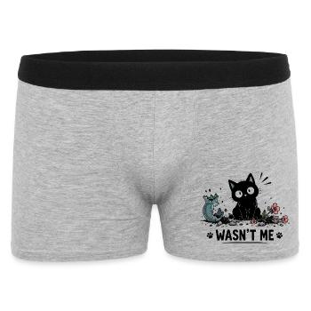 wasn't me funny black cat with broken - Men's Boxer Shorts - heather grey - Front