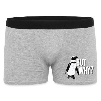 But Why Sad Nihilist Penguin Meme Walking shirt - Men's Boxer Shorts - heather grey - Front
