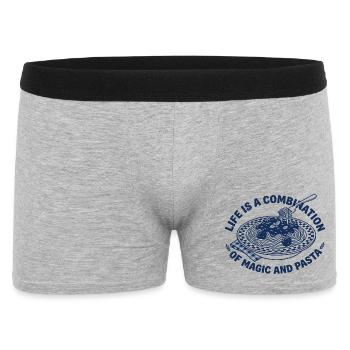 Pasta Plate Retro - Spaghetti Lover - Men's Boxer Shorts - heather grey - Front