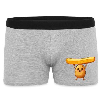 French Fries Hero Potato Caricature - Men's Boxer Shorts - heather grey - Front
