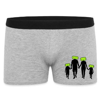 Family Silhouette Dear Children Parents Mom Dad - Men's Boxer Shorts - heather grey - Front