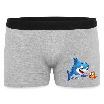 Le requin pèlerin bleu rencontre le poisson rouge - Boxer Homme - gris chiné - Devant