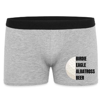 Bière Birdie Eagle Albatross - Slogan du golf - Boxer Homme - gris chiné - Devant
