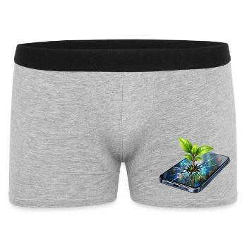 Wachse aus dem Bildschirm heraus - Männer Boxer Shorts - Grau meliert - Vorne
