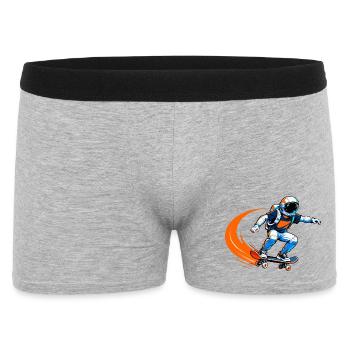Astronaut Skateboard in Space - Men's Boxer Shorts - heather grey - Front