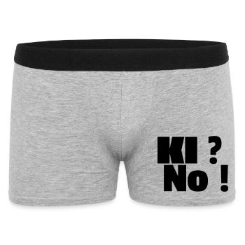 KI ? No ! - Männer Boxer Shorts - Grau meliert - Vorne