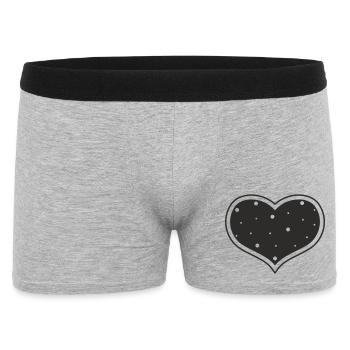 Heart Dotted – Minimalist Heart Design - Men's Boxer Shorts - heather grey - Front