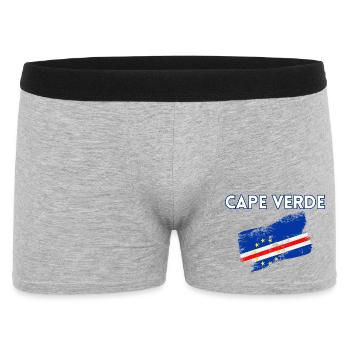 Kapverdische Flagge, Kapverdische Flagge, Kap Verde - Männer Boxer Shorts - Grau meliert - Vorne