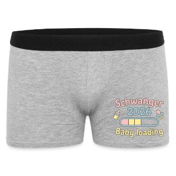 Schwanger 2026 Baby Loading Design - Männer Boxer Shorts - Grau meliert - Vorne