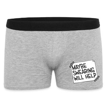 Maybe Swearing Will Help Sarkastisch Spruch Grafik - Männer Boxer Shorts - Grau meliert - Vorne