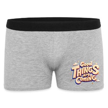 Good Things Are Coming — 3D Pop Typography - Men's Boxer Shorts - heather grey - Front