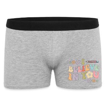 Fleurs rétro Believe In You - Boxer Homme - gris chiné - Devant