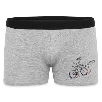 Mont Ventoux 1909m Minimalistische Linienkunst - Männer Boxer Shorts - Grau meliert - Vorne