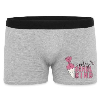 Schulkind 2026 Einschulung Geschenk Erstklässler - Männer Boxer Shorts - Grau meliert - Vorne