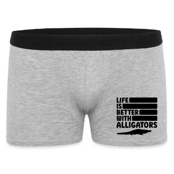 Alligator Silhouette Reptile Fan - Men's Boxer Shorts - heather grey - Front