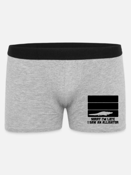 Alligator Silhouette Humor - Men's Boxer Shorts - heather grey