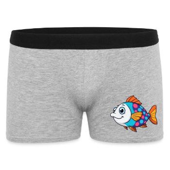 Bunter Tropischer Fisch - Männer Boxer Shorts - Grau meliert - Vorne