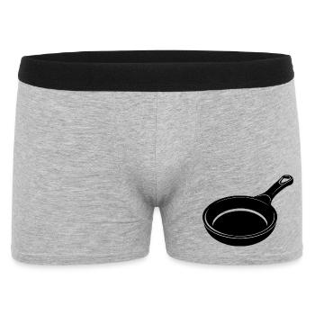 Gusseiserne Pfanne - Männer Boxer Shorts - Grau meliert - Vorne