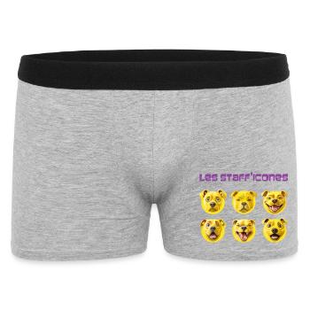 Les stafficones - 053  - Boxer Homme - gris chiné - Devant