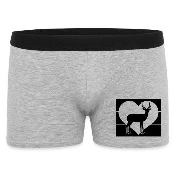 Silhouette du cœur d’antilope - Boxer Homme - gris chiné - Devant