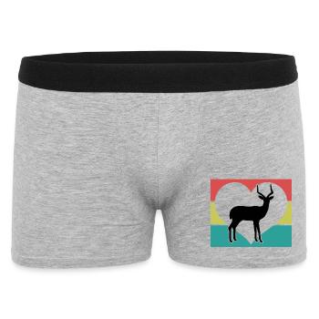 Antelope Heart Vintage Silhouette - Men's Boxer Shorts - heather grey - Front