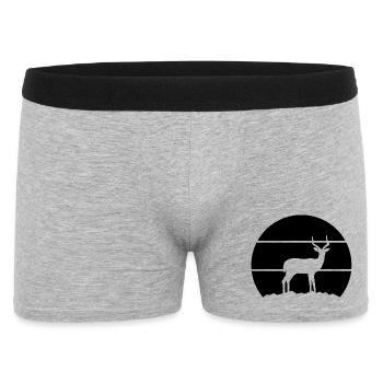 Antilope Silhouette - Männer Boxer Shorts - Grau meliert - Vorne