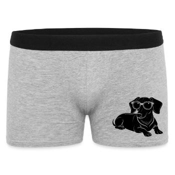 Dachshund Weiner Hunde-Lege-Sonnenbrille - Männer Boxer Shorts - Grau meliert - Vorne