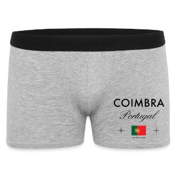 Coimbra Portugal Koordinaten Reise Souvenir - Männer Boxer Shorts - Grau meliert - Vorne