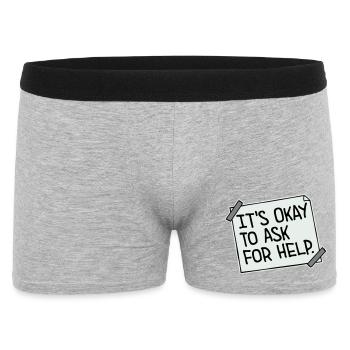 Il est normal de demander de l’aide, d’aide, de questions en disant le logo - Boxer Homme - gris chiné - Devant